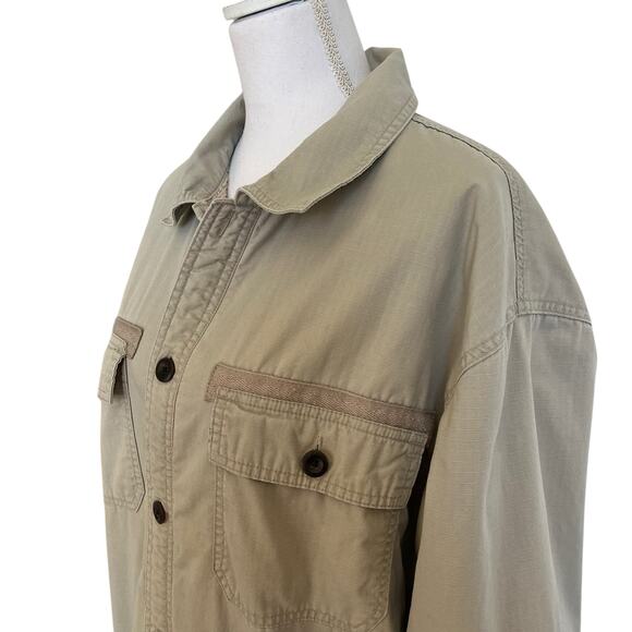 Levi's Shacket Work Jacket Men's Size XL Beige Sherpa Lined Button Front Ripstop - Picture 5 of 9